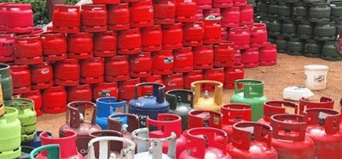 Gas delivery cylinders at Permalli depot in Ngoingwa Estate, Thika